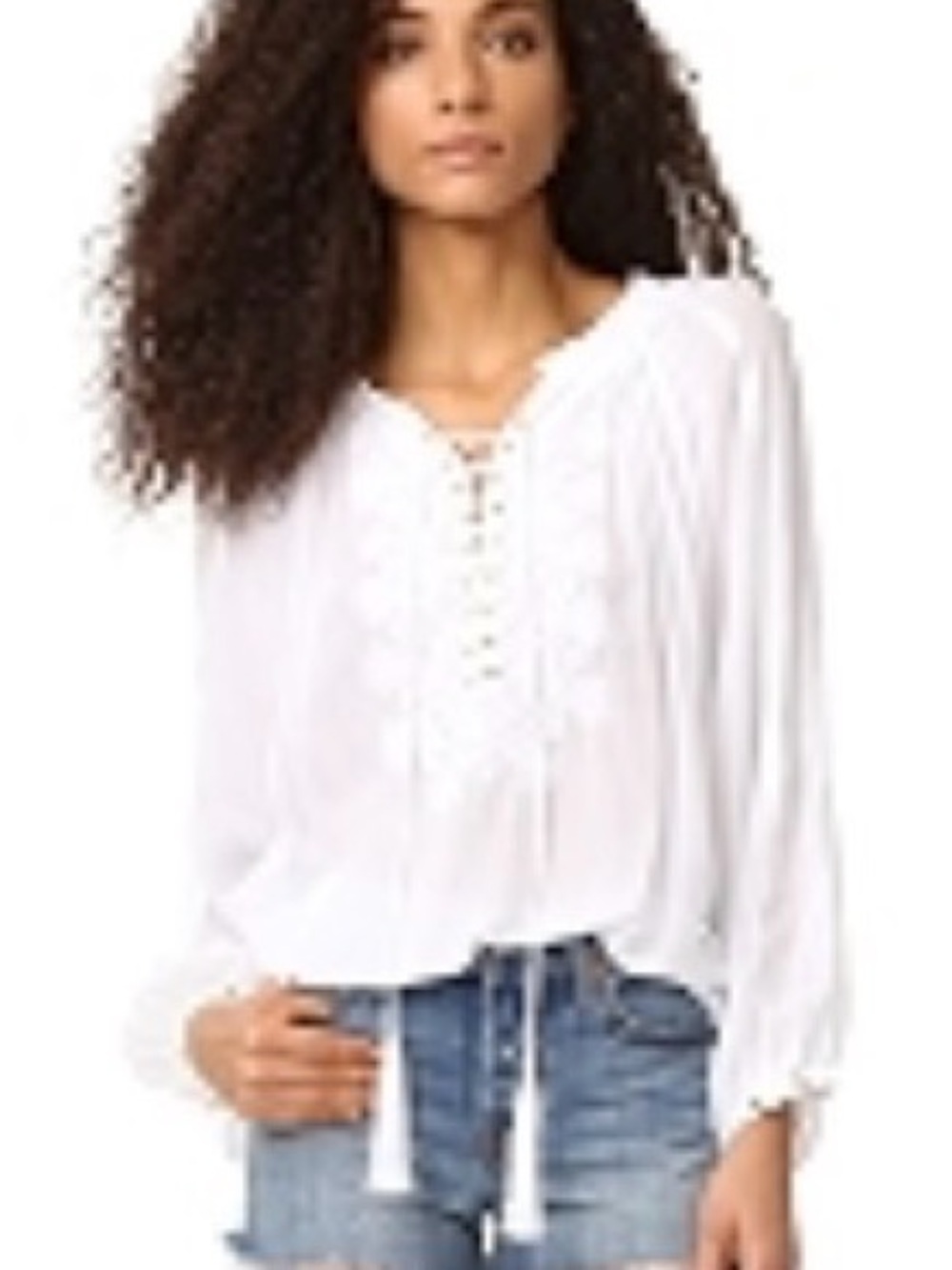Melissa Odabash Alessandra White Embroidered Blouse